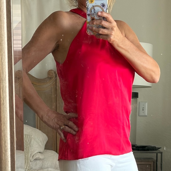 Red Halter Tank Blouse - Pleione women’s size M - Picture 3 of 6